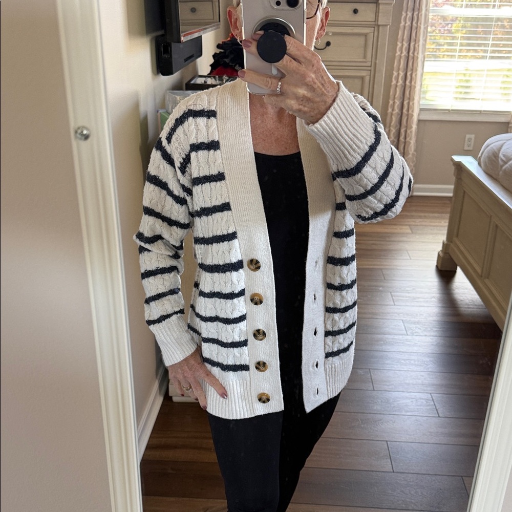 LC Lauren Conrad Striped Women's Cardigan Sweater
